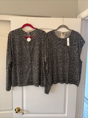 NWT J Crew Cashmere Black and White Sweater Twin Set SZ 3X